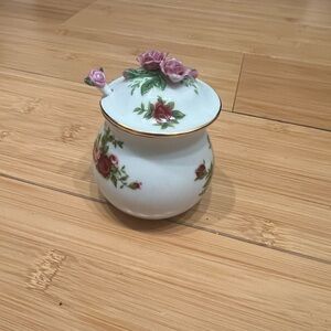 Royal Albert White and Pink Floral Jar